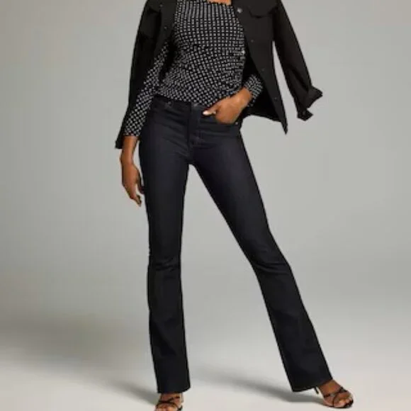 LAST CHANCE!  WHBM HIGH RISE SKINNY FLARE SCULPT DARK WASH DENIM JEANS 0 S - Picture 6 of 12